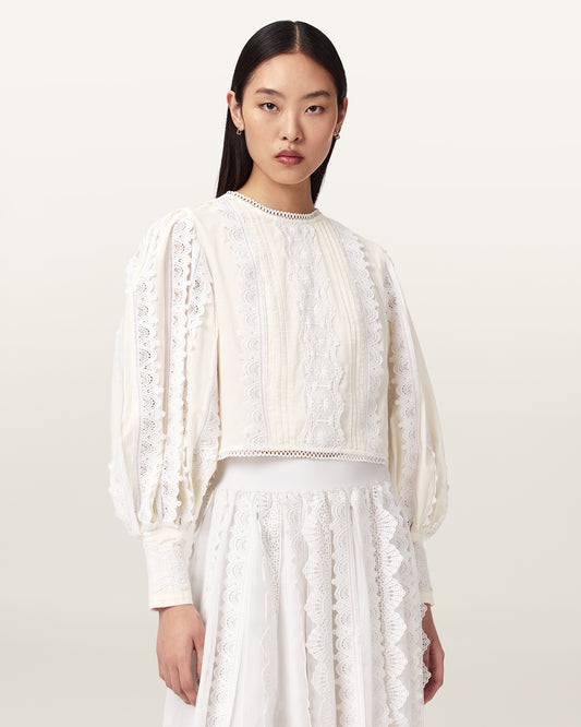 Seashell HART EMB TOP חולצה ארוכה ALLSAINTS