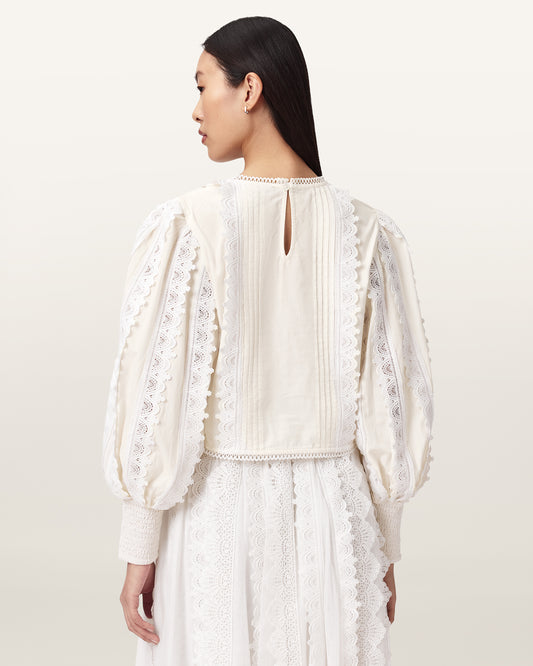 Seashell HART EMB TOP חולצה ארוכה ALLSAINTS