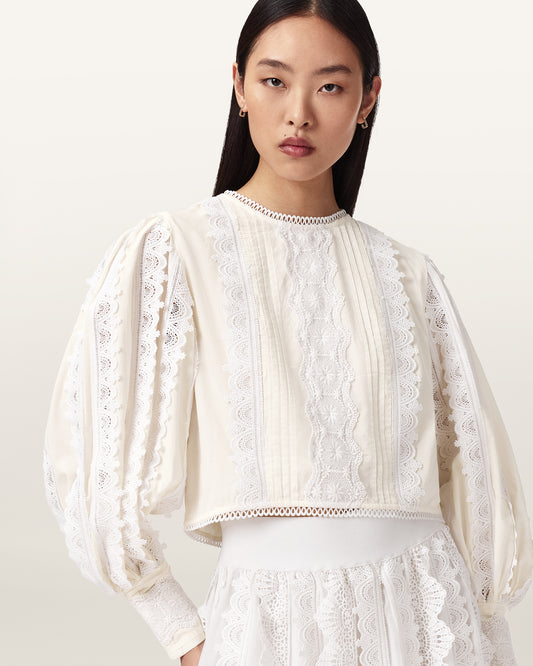 Seashell HART EMB TOP חולצה ארוכה ALLSAINTS