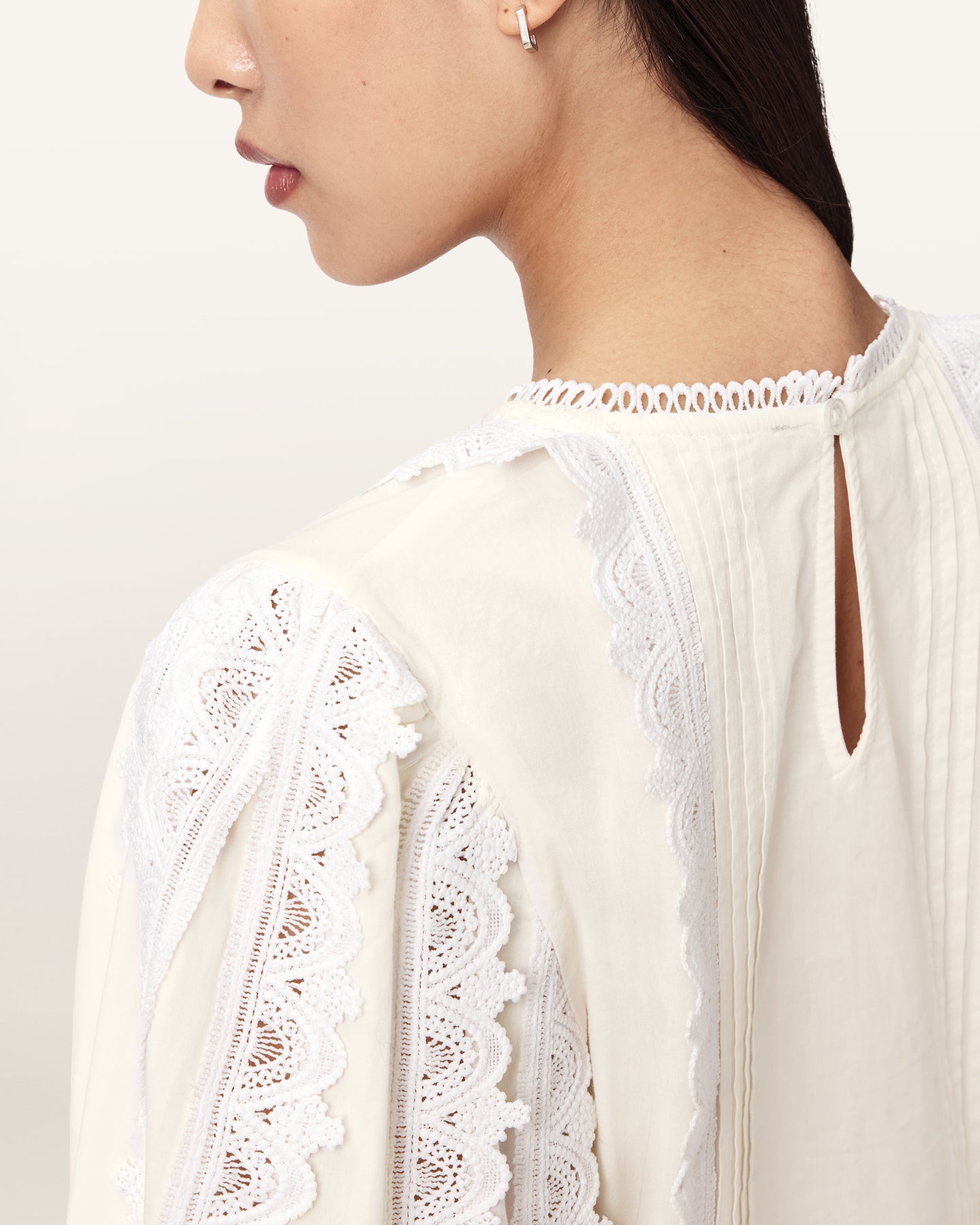 Misty Rose חולצה ארוכה לנשים Hart Emb Top ALLSAINTS