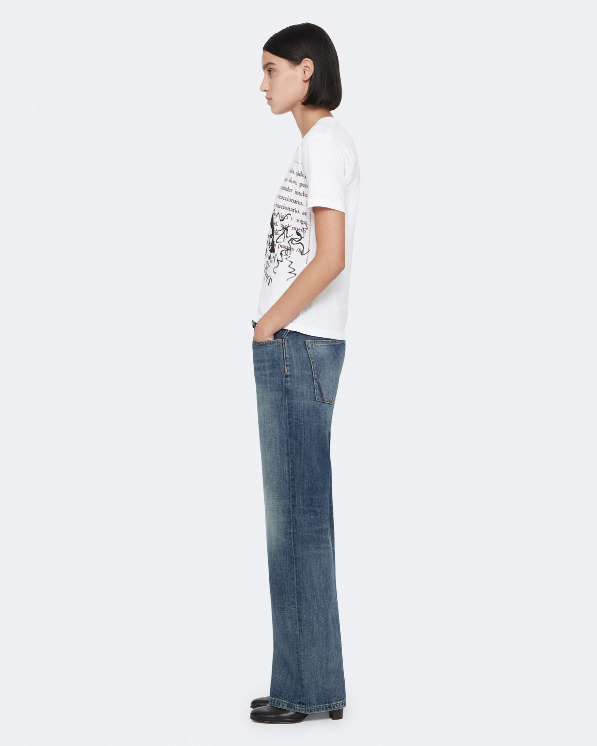 Dark Slate Gray ג'ינס ארוך לנשים Nico - Wide Leg Fit ALLSAINTS