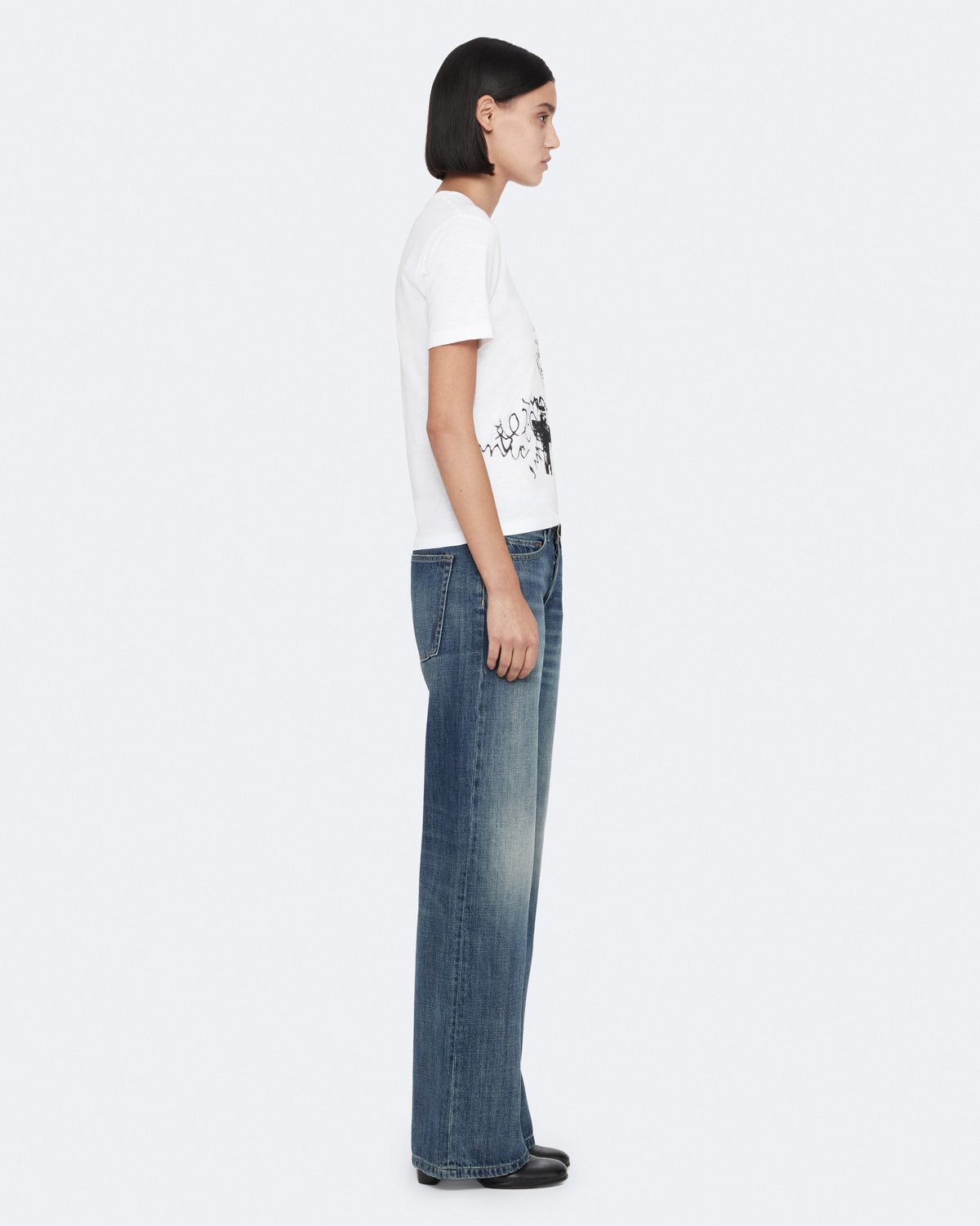 Dark Slate Gray ג'ינס ארוך לנשים Nico - Wide Leg Fit ALLSAINTS