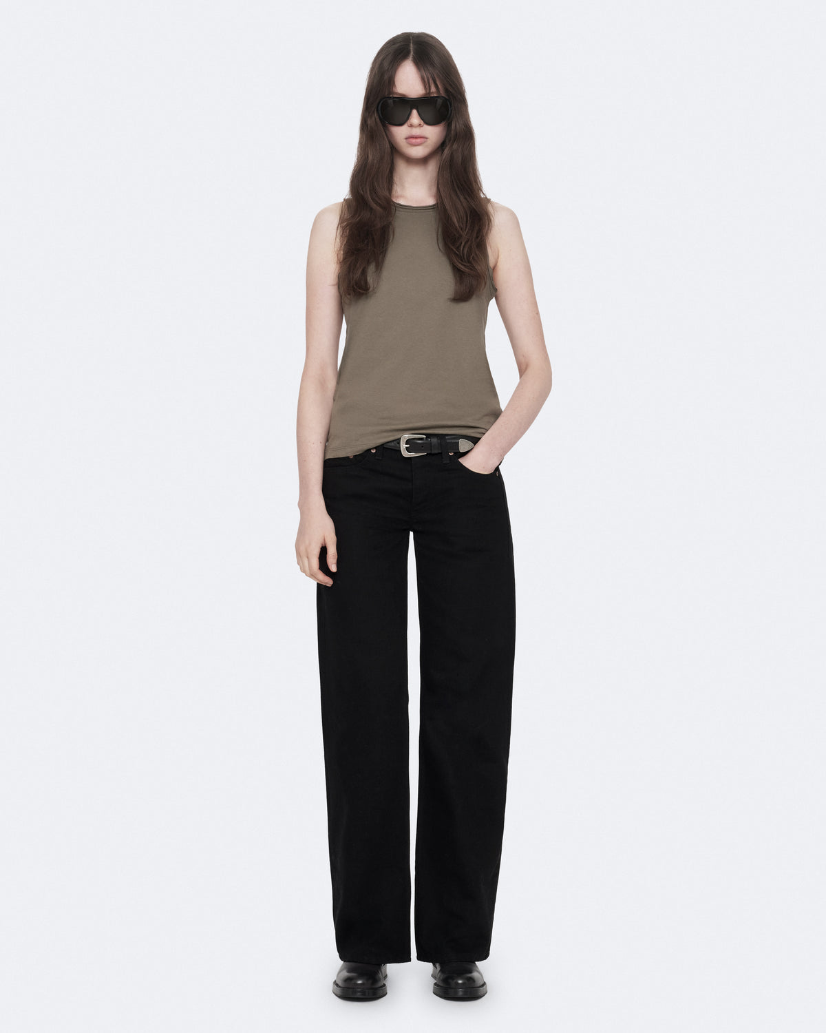 Black ג'ינס ארוך לנשים Nico - Wide Leg Fit ALLSAINTS
