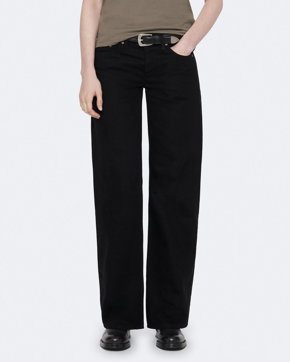 Black ג'ינס ארוך לנשים Nico - Wide Leg Fit ALLSAINTS