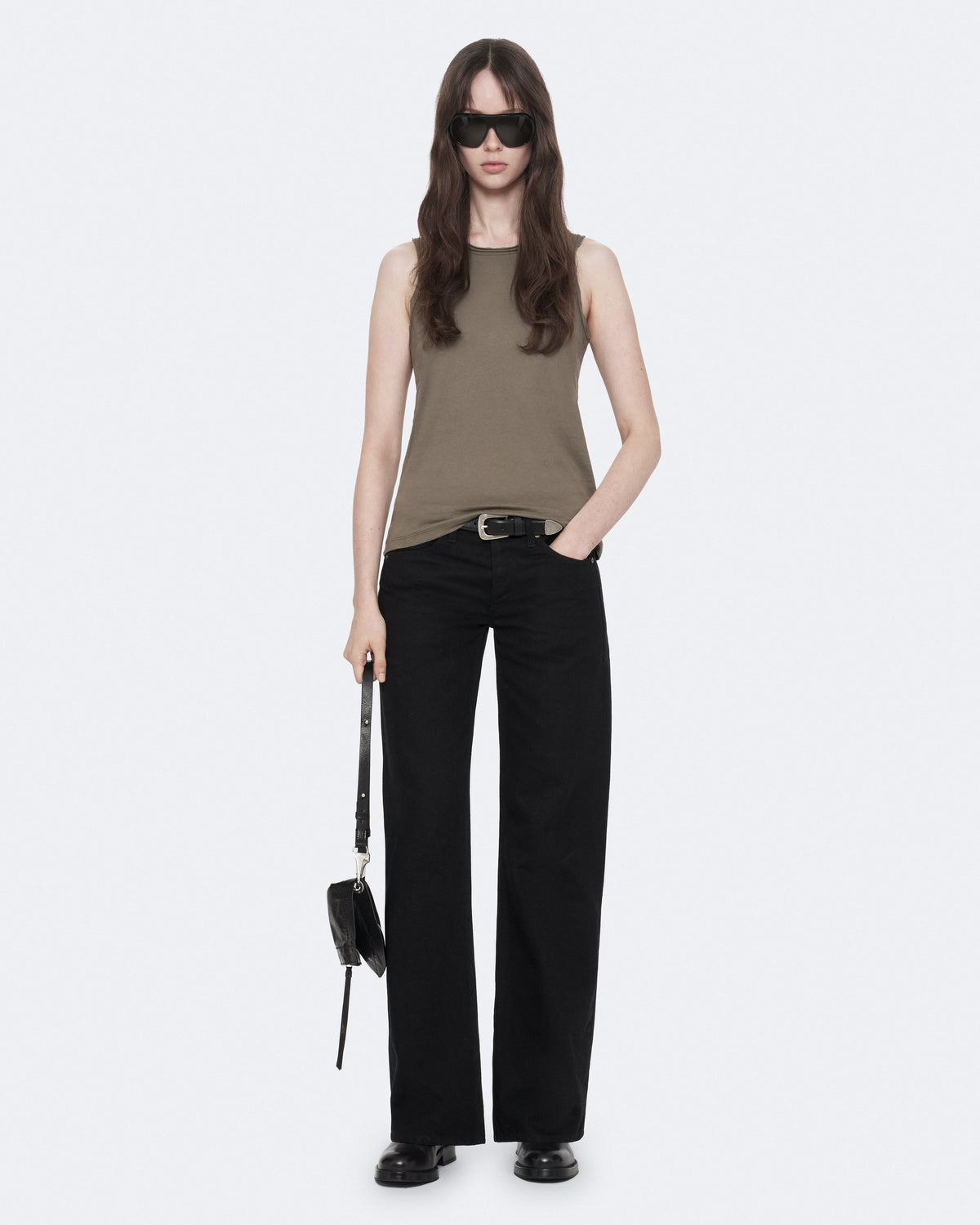Black ג'ינס ארוך לנשים Nico - Wide Leg Fit ALLSAINTS