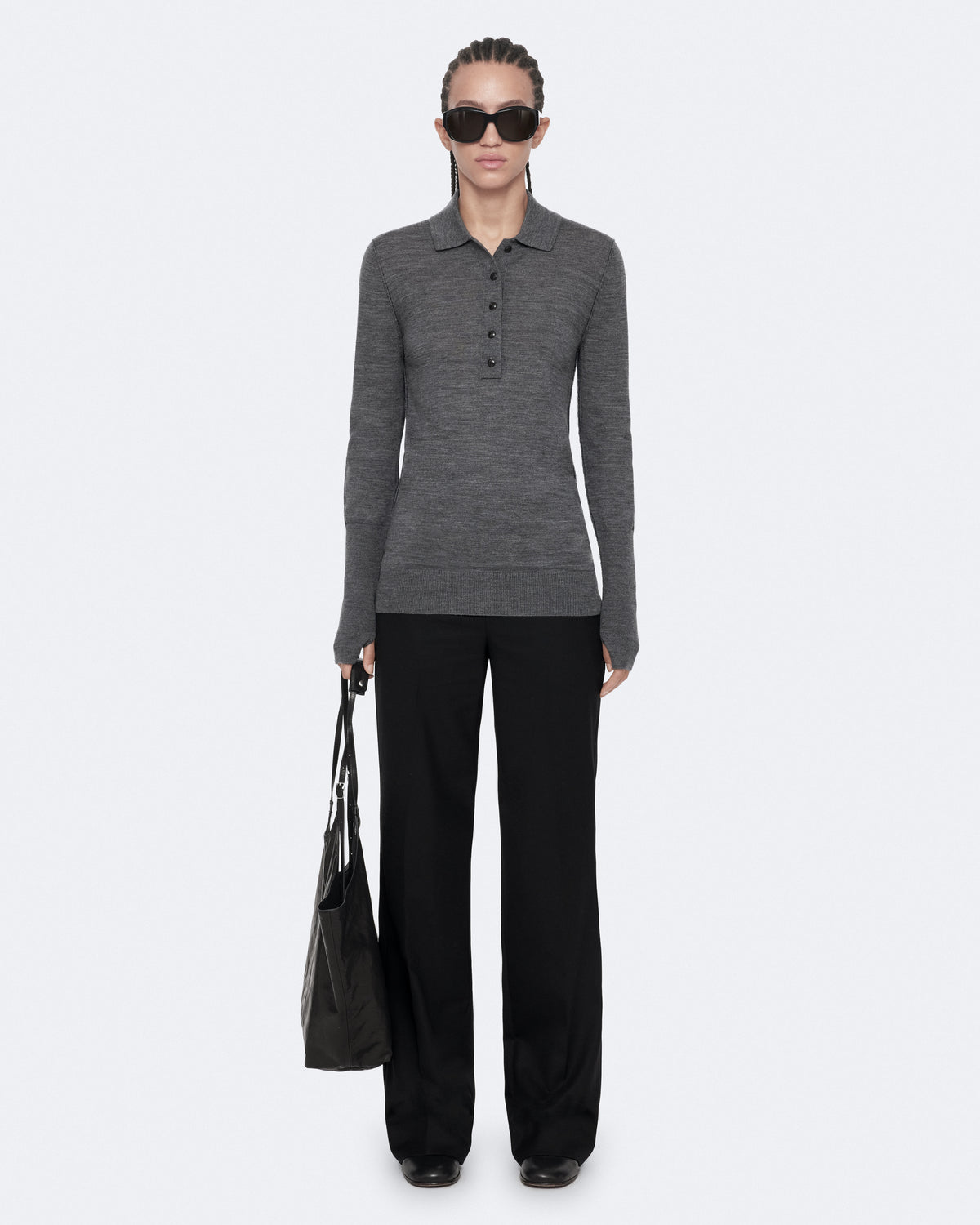 Black חולצת פולו ארוכה לנשים Martel ALLSAINTS