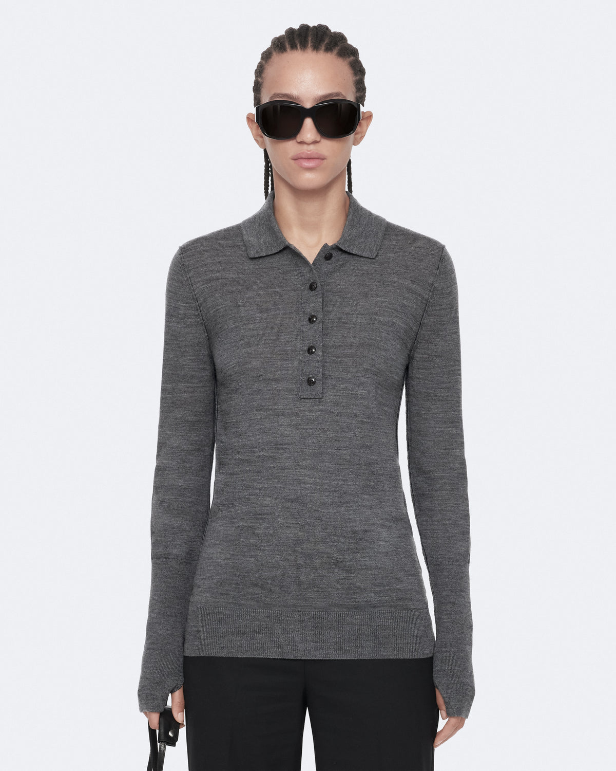 Dim Gray חולצת פולו ארוכה לנשים Martel ALLSAINTS