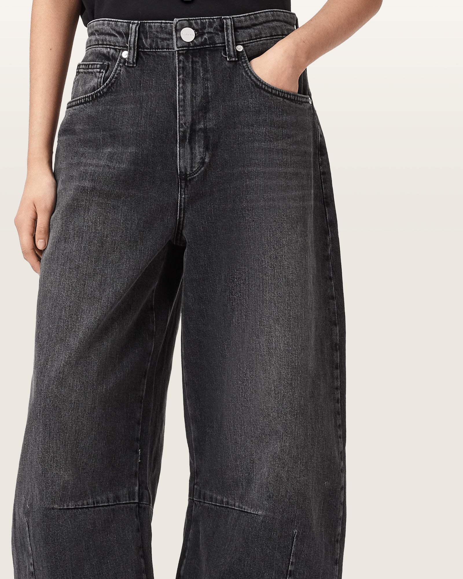 Dark Slate Gray ג'ינס ארוך לנשים Payton - Barrel Fit ALLSAINTS