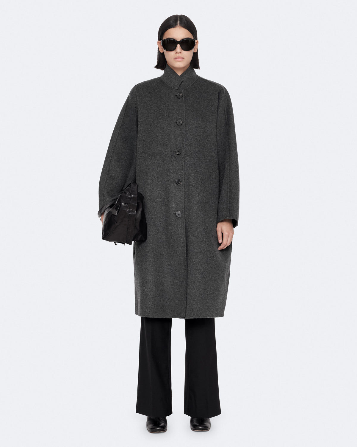 Dark Slate Gray Effie coat מעיל אופנה לנשים ALLSAINTS