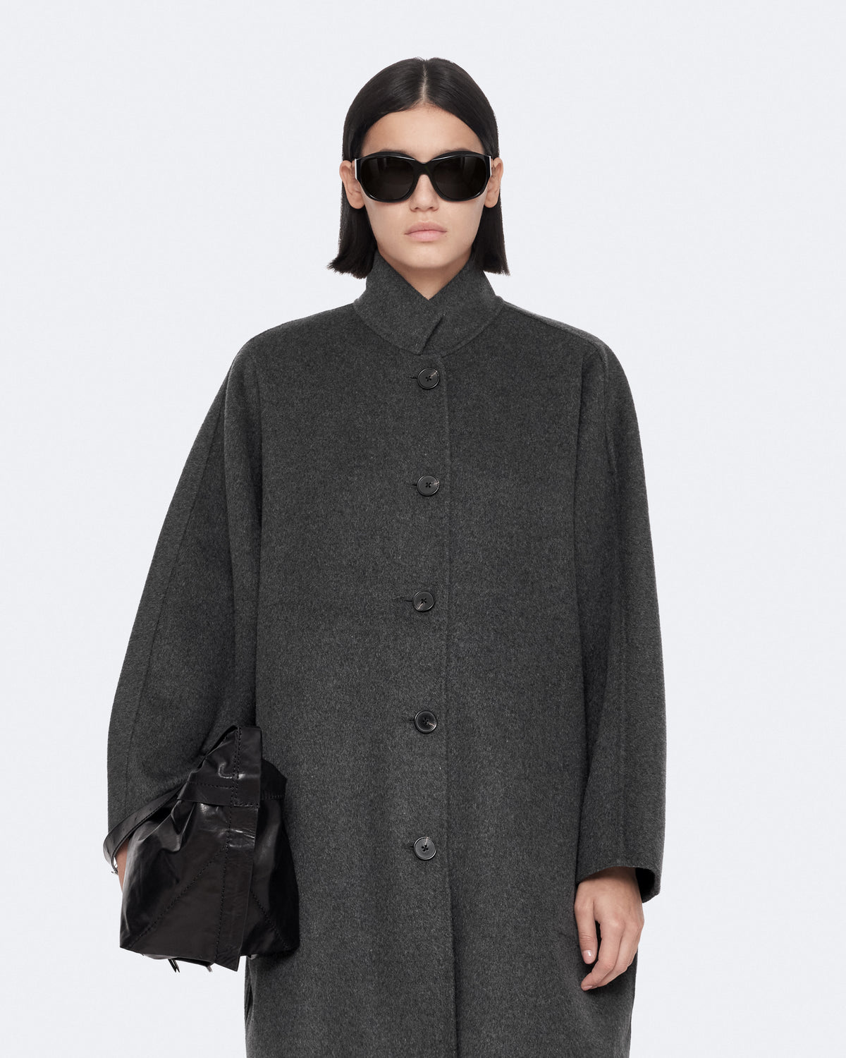 Dark Slate Gray Effie coat מעיל אופנה לנשים ALLSAINTS