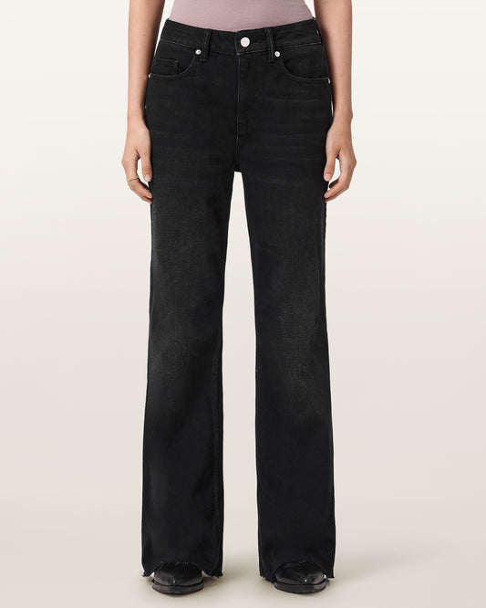 Black ג'ינס ארוך לנשים Ember Flared - Wide Fit ALLSAINTS