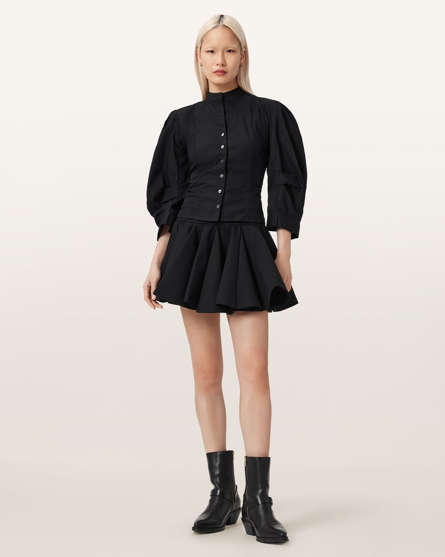 Antique White חצאית מיני לנשים Tulip Ponte ALLSAINTS