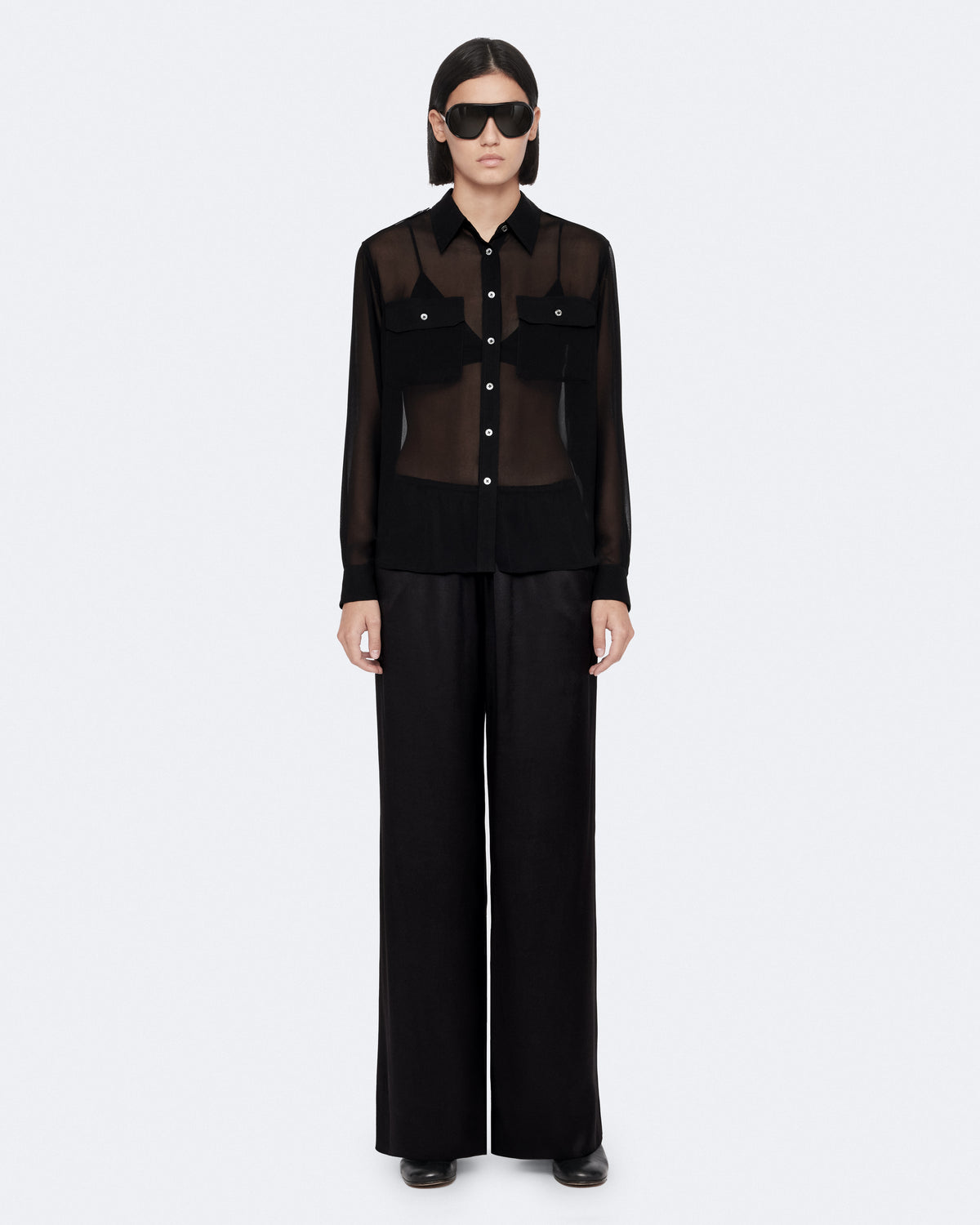 Black מכנסיים ארוכים לנשים Lycia ALLSAINTS