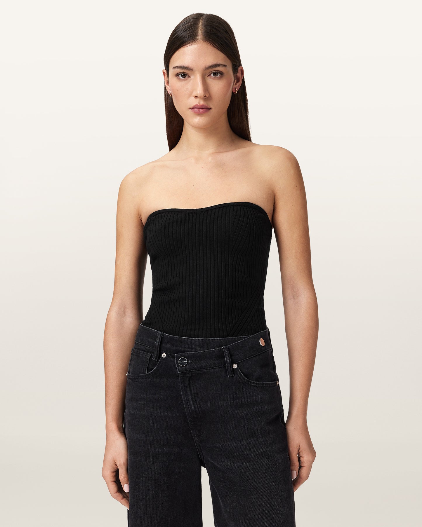 Seashell טופ סטרפלס לנשים Cruz Bandeau ALLSAINTS