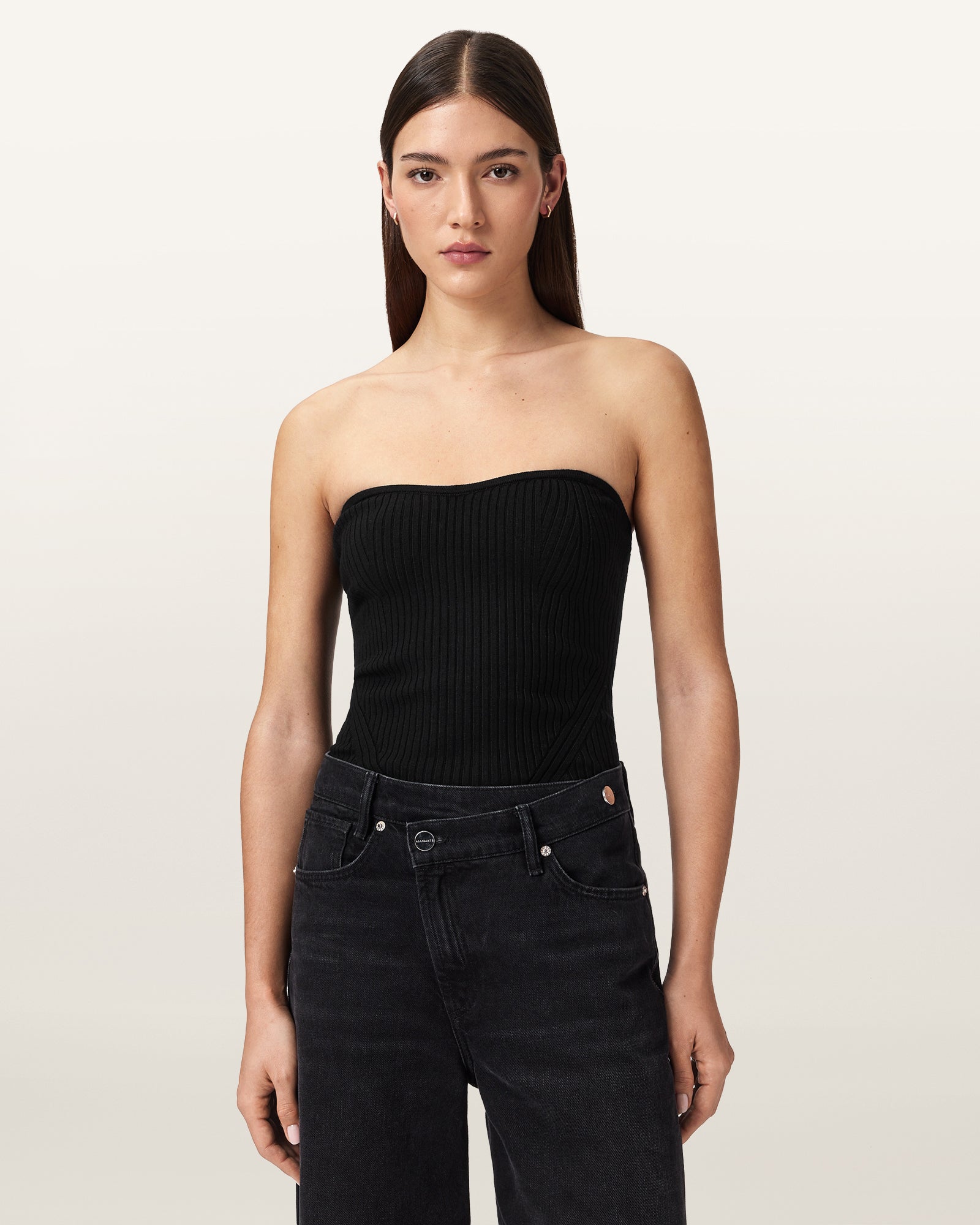 Seashell טופ סטרפלס לנשים Cruz Bandeau ALLSAINTS