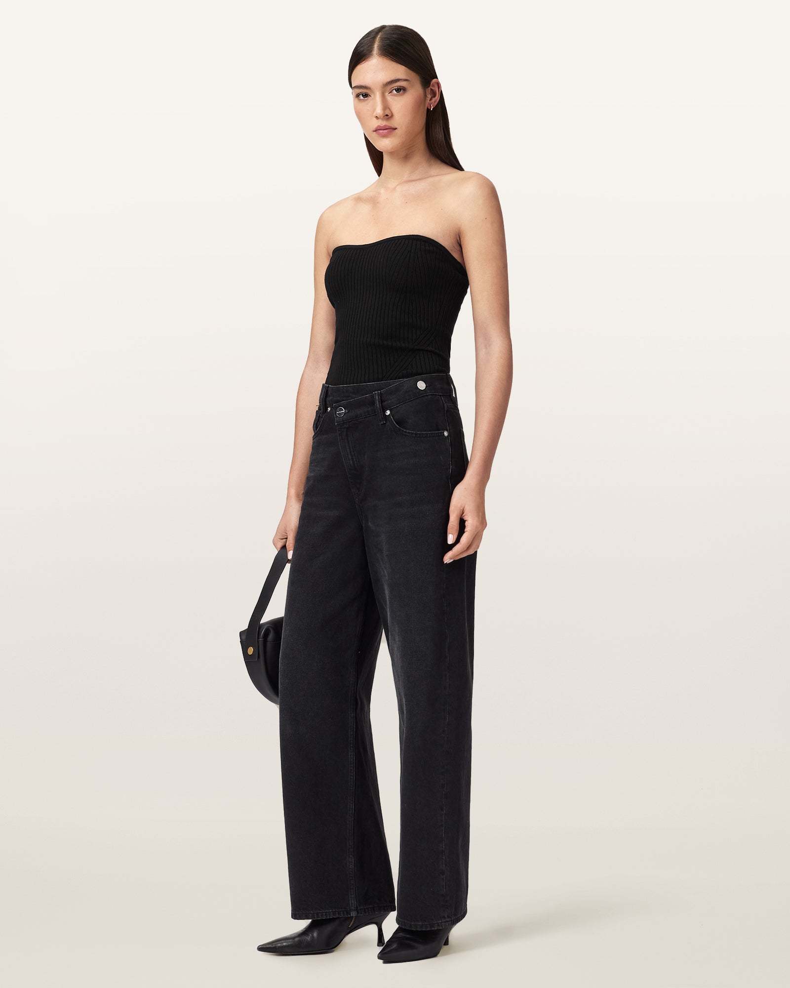 Seashell טופ סטרפלס לנשים Cruz Bandeau ALLSAINTS