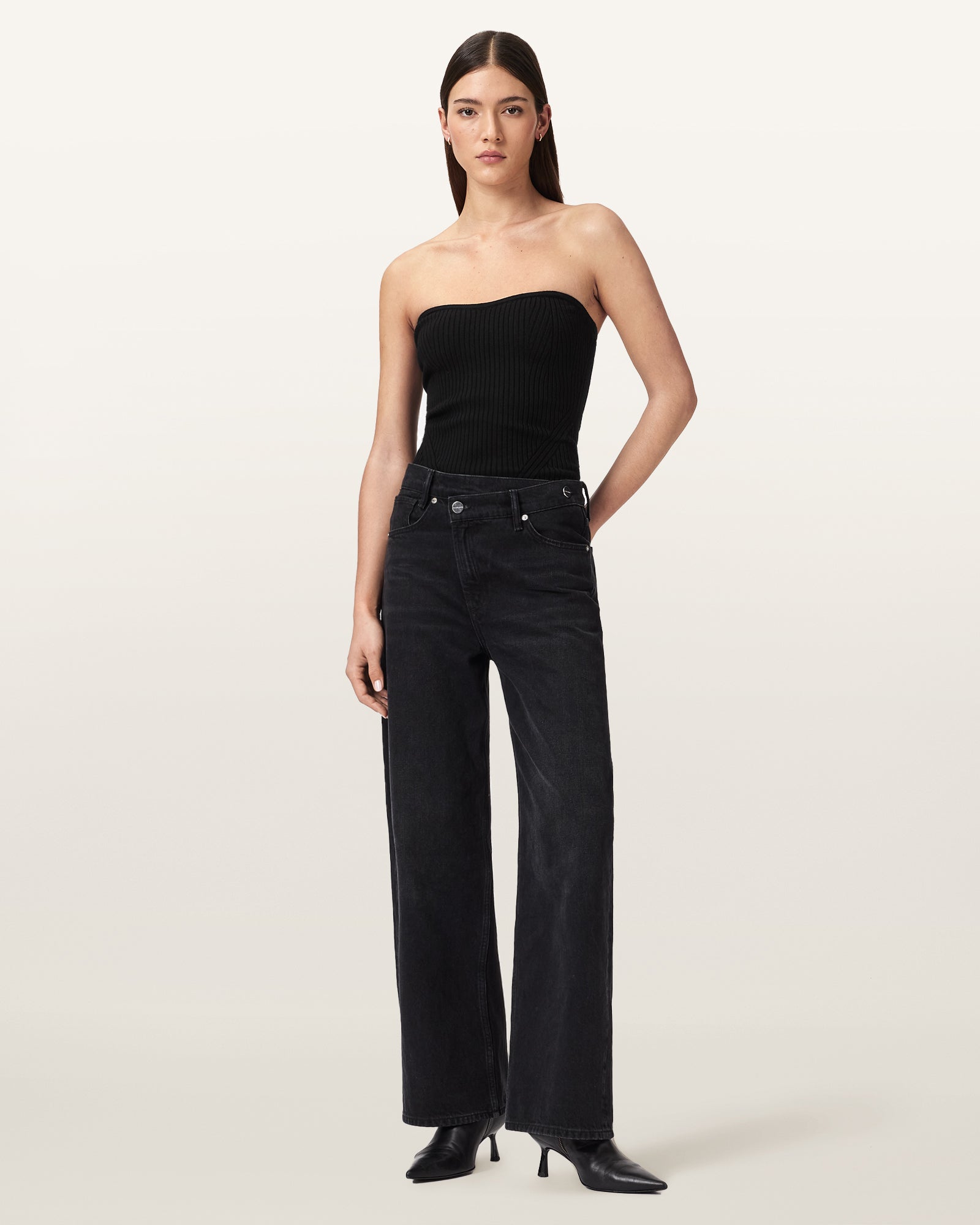 Seashell טופ סטרפלס לנשים Cruz Bandeau ALLSAINTS