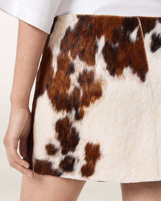 Light Gray חצאית מיני לנשים Dapple Cowhide ALLSAINTS