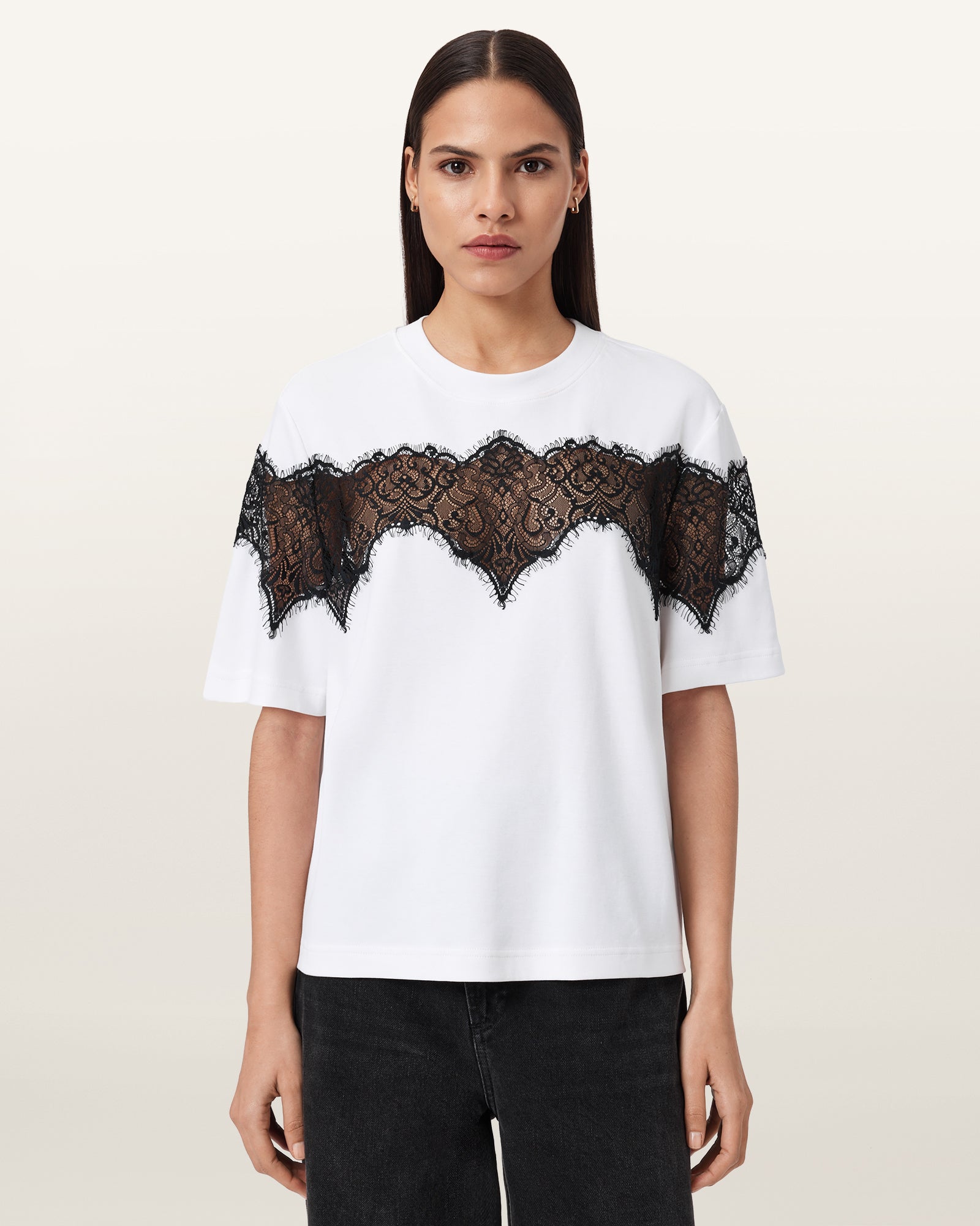 Seashell טי שירט קצרה לנשים Lisa Lace Amelie ALLSAINTS