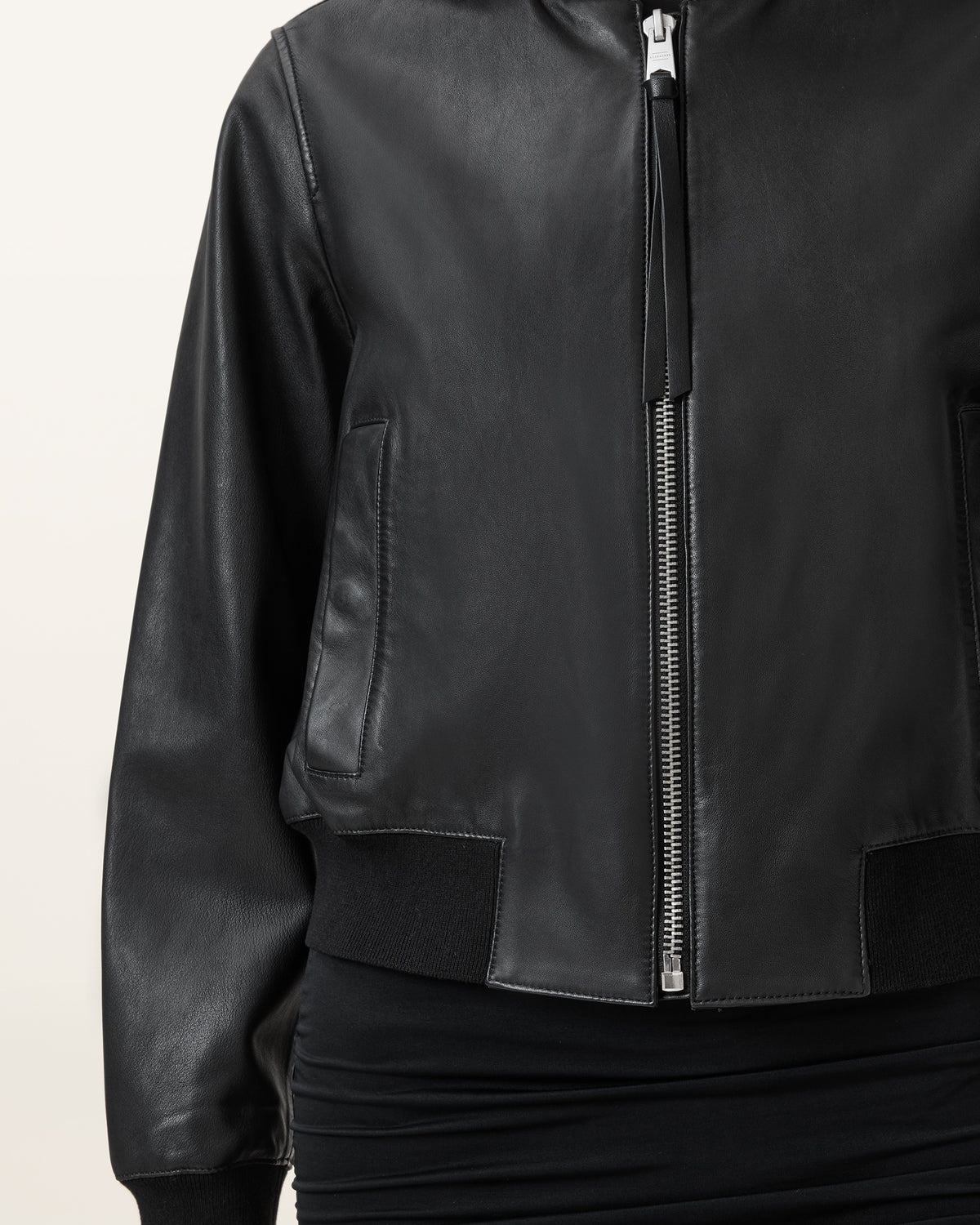 Dark Slate Gray ג'קט עור לנשים Orten ALLSAINTS