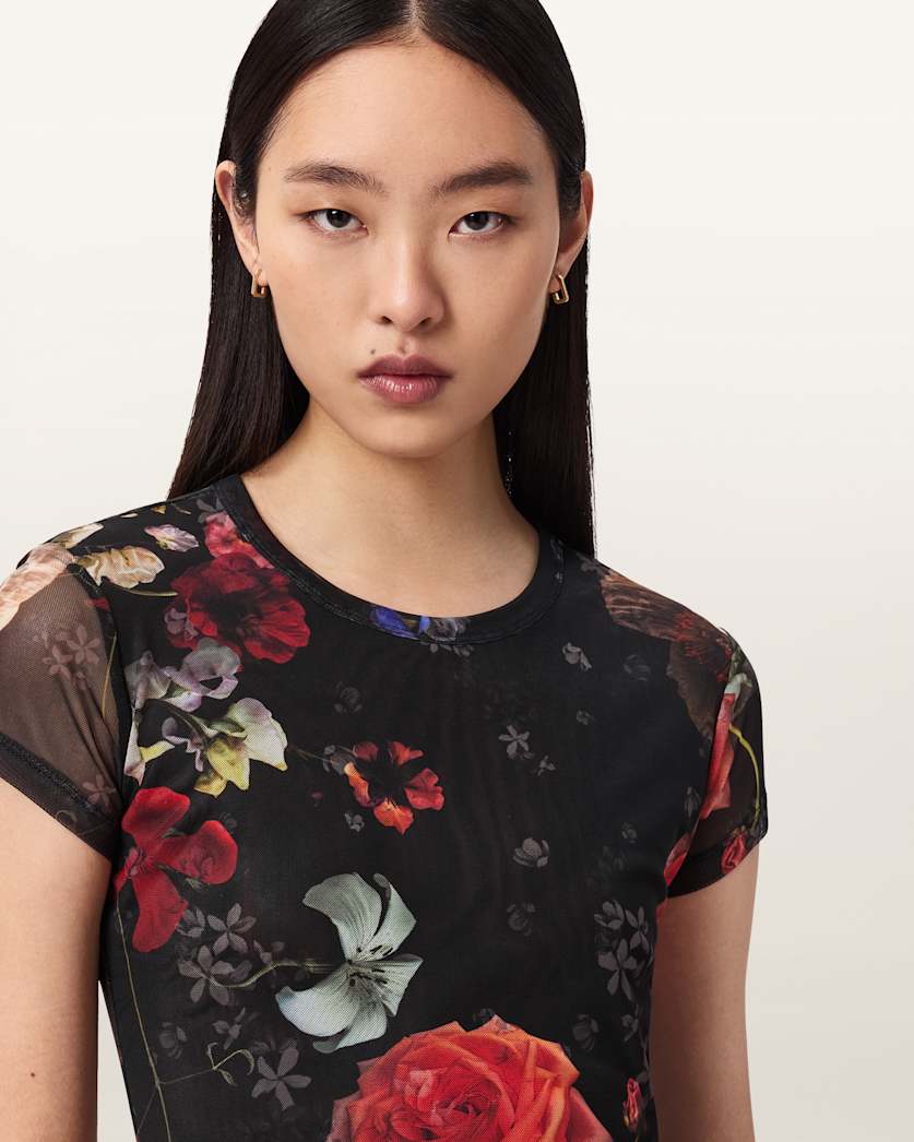 Seashell טי שירט קצרה לנשים Ellie Mesh ALLSAINTS