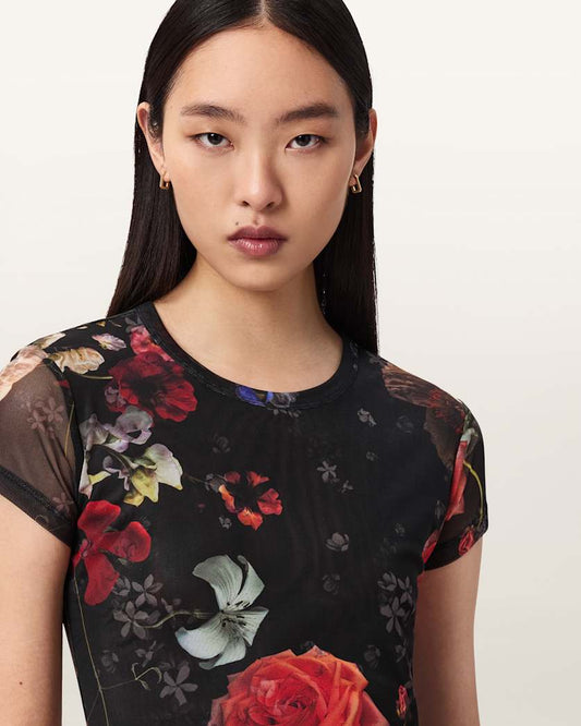 Seashell טי שירט קצרה לנשים Ellie Mesh ALLSAINTS