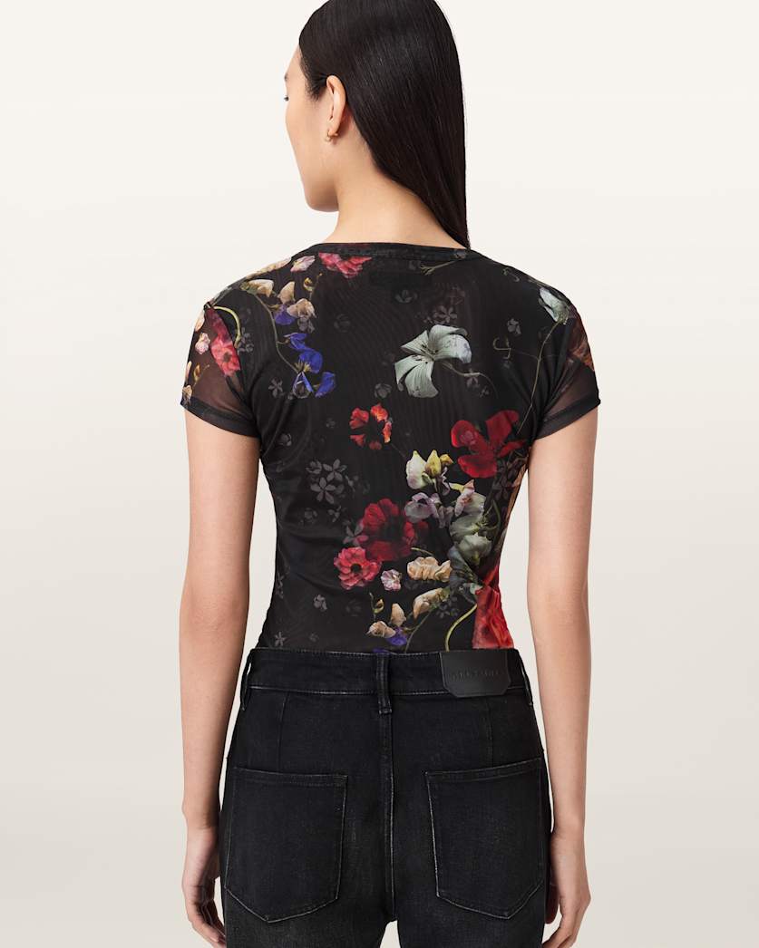 Seashell טי שירט קצרה לנשים Ellie Mesh ALLSAINTS