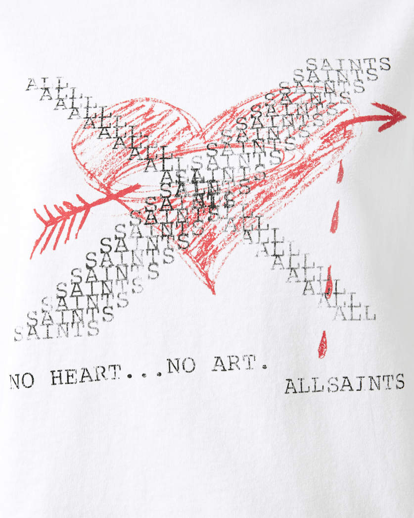 White Smoke טי שירט קצרה לנשים Heartache Lisa ALLSAINTS