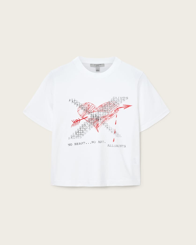 White Smoke טי שירט קצרה לנשים Heartache Lisa ALLSAINTS