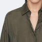 Dark Olive Green חולצה מכופתרת ארוכה לנשים Ilana ALLSAINTS