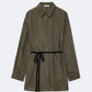 Dark Olive Green חולצה מכופתרת ארוכה לנשים Ilana ALLSAINTS