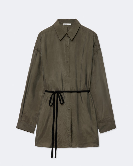 Dark Olive Green חולצה מכופתרת ארוכה לנשים Ilana ALLSAINTS