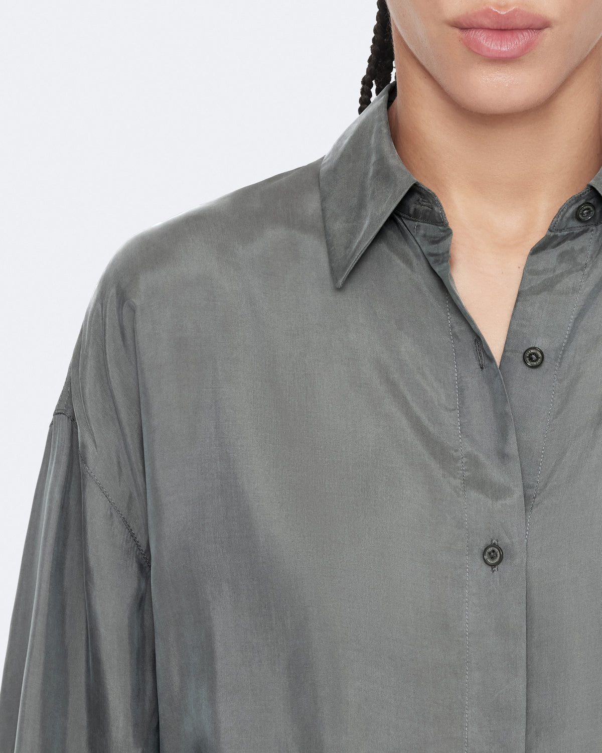 Light Slate Gray חולצה מכופתרת ארוכה לנשים Ilana ALLSAINTS