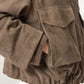 Dark Olive Green ג'קט מזמש קרופ עם צווארון משפך לנשים Clay ALLSAINTS