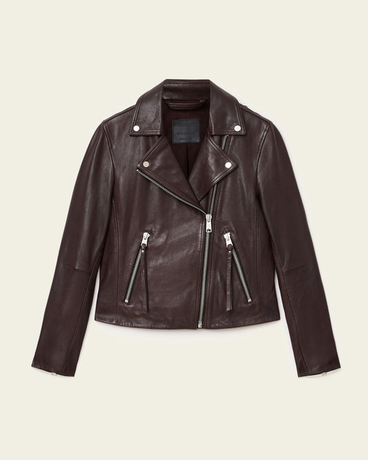 Dark Slate Gray ג'קט עור לנשים Dalby ALLSAINTS