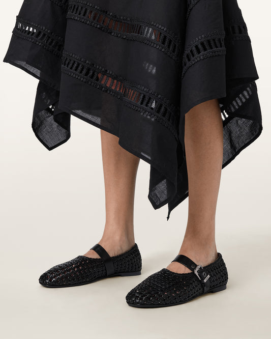 Black נעלי בובה קלועות לנשים Sabine ALLSAINTS