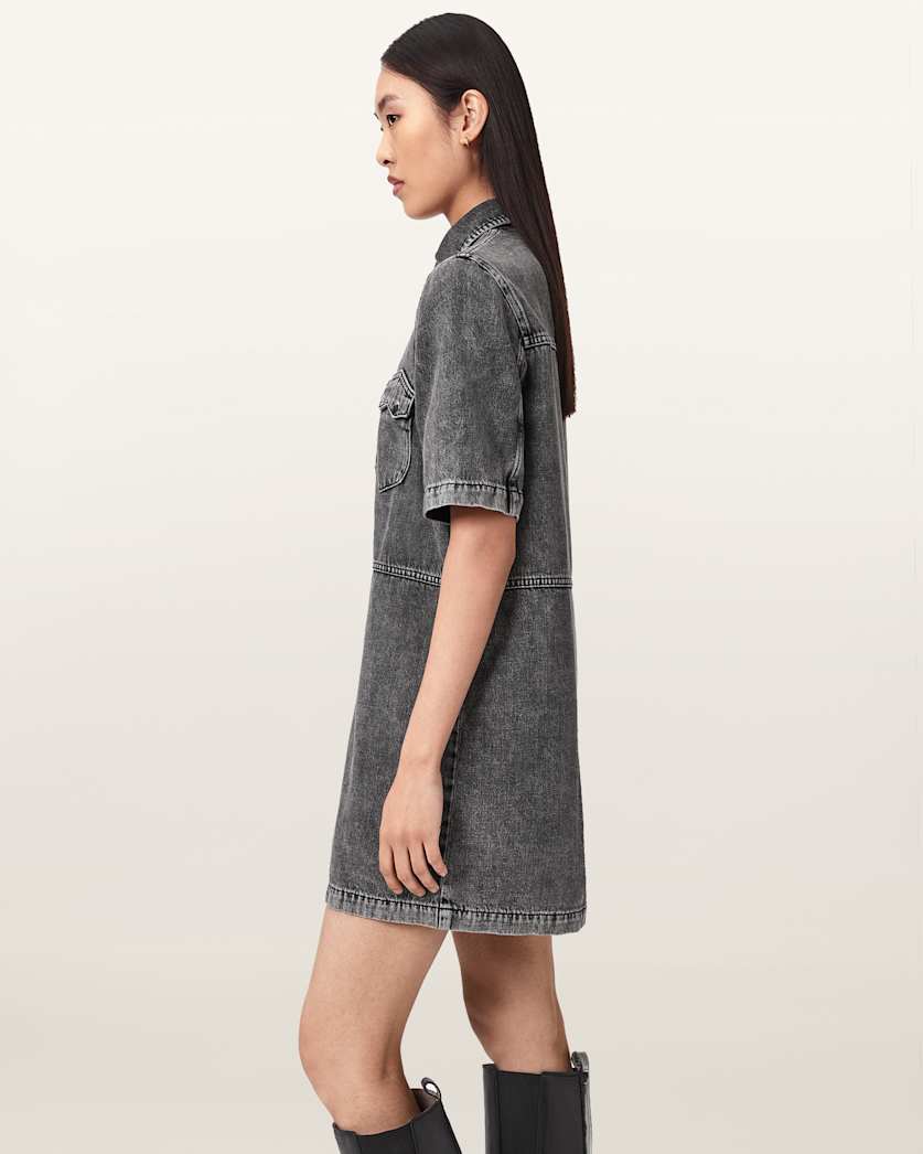 Seashell שמלת ג'ינס מיני  לנשים Rock Denim ALLSAINTS