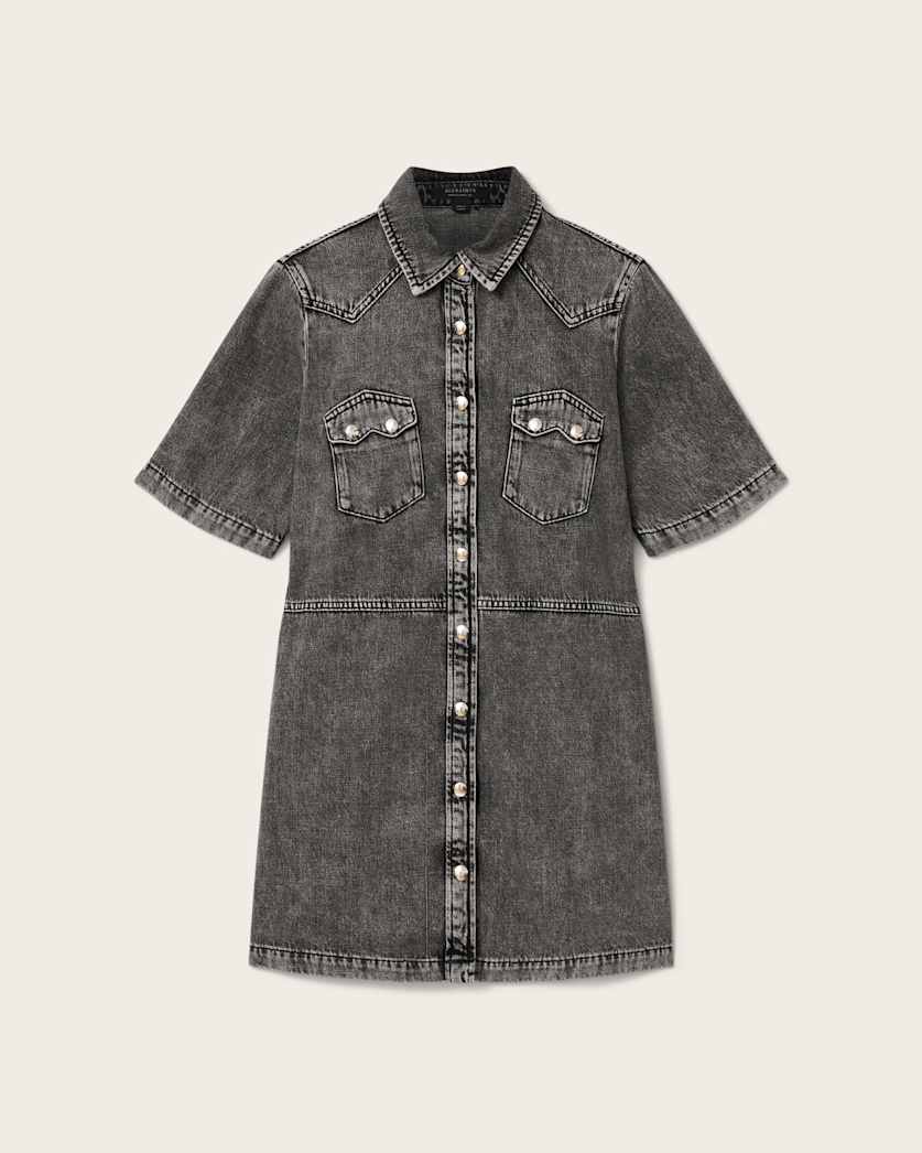 Lavender שמלת ג'ינס מיני  לנשים Rock Denim ALLSAINTS