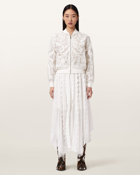 Light Gray JADE EMB BOMBER ג'קט ALLSAINTS