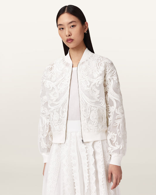 Lavender JADE EMB BOMBER ג'קט ALLSAINTS