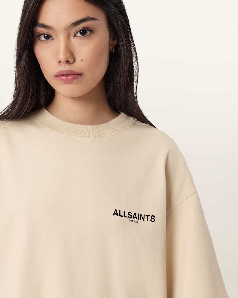 Light Gray טי שירט קצרה לנשים Halis Amelie ALLSAINTS