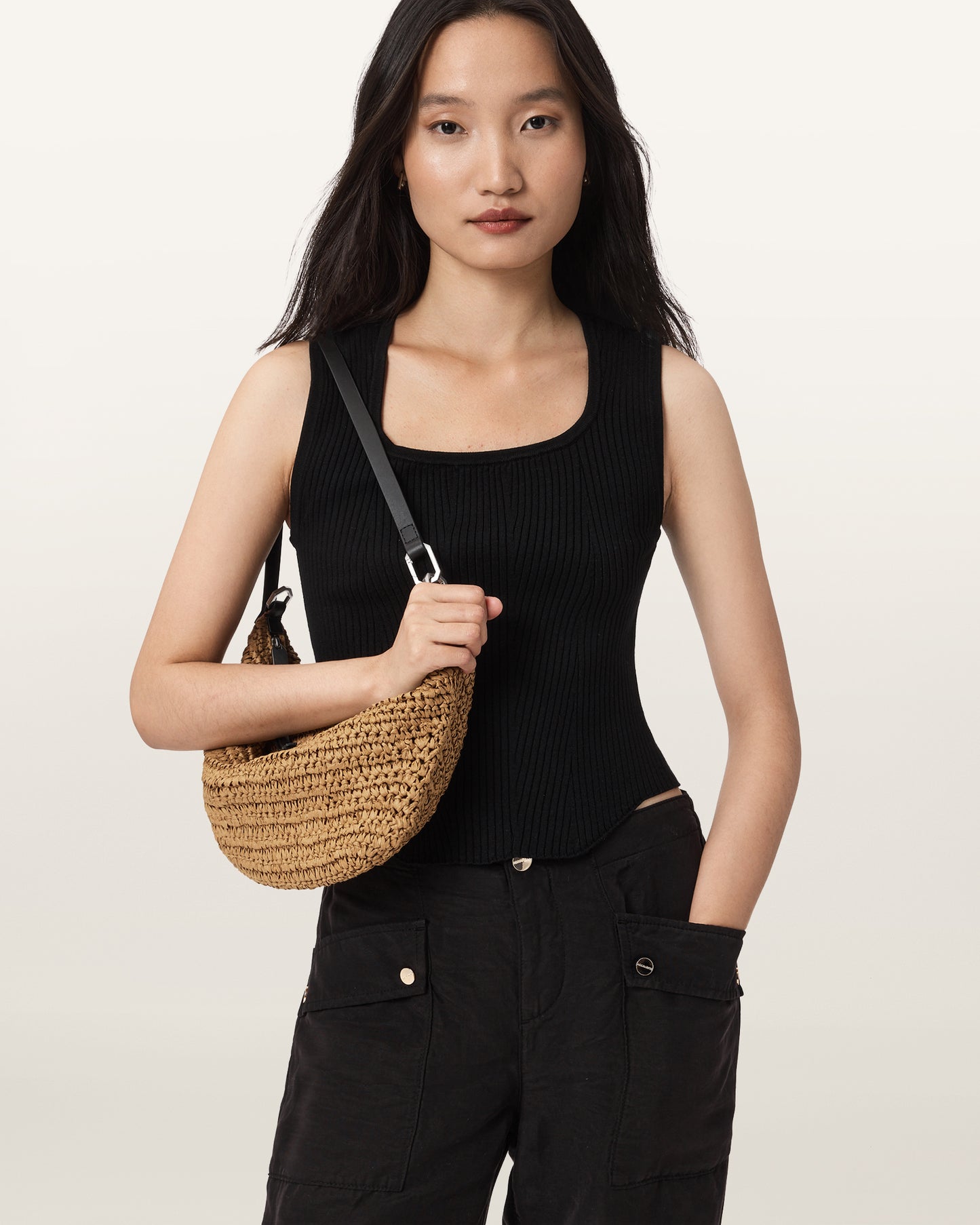 Seashell LUNA MICRO PAPER BAG תיק צד ALLSAINTS