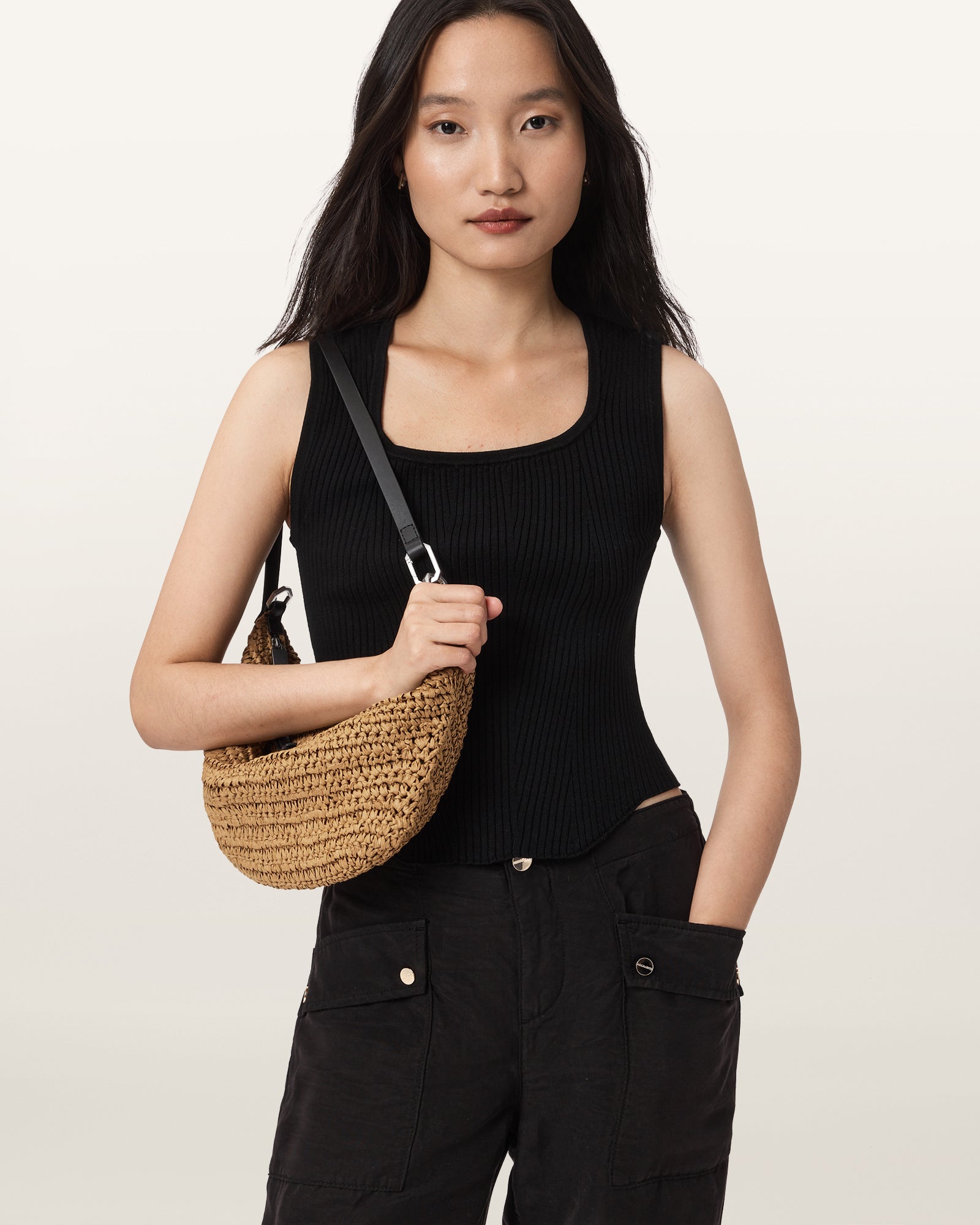 Seashell LUNA MICRO PAPER BAG תיק צד ALLSAINTS