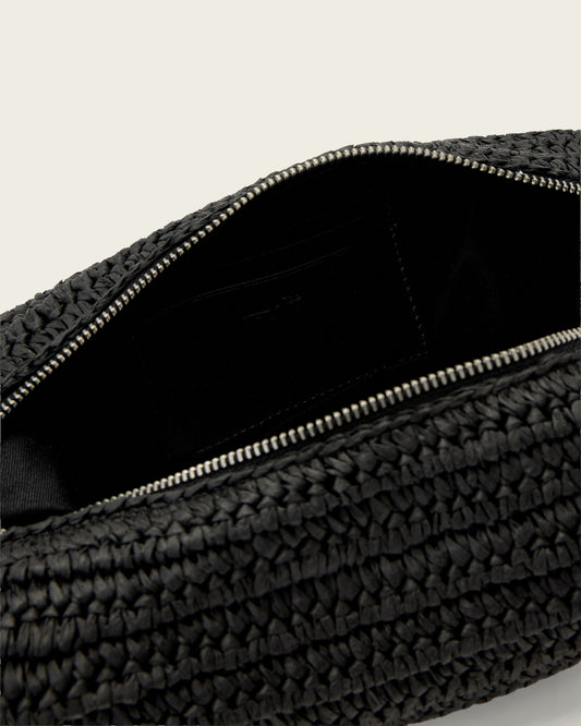 Black LUNA MICRO PAPER BAG תיק צד ALLSAINTS