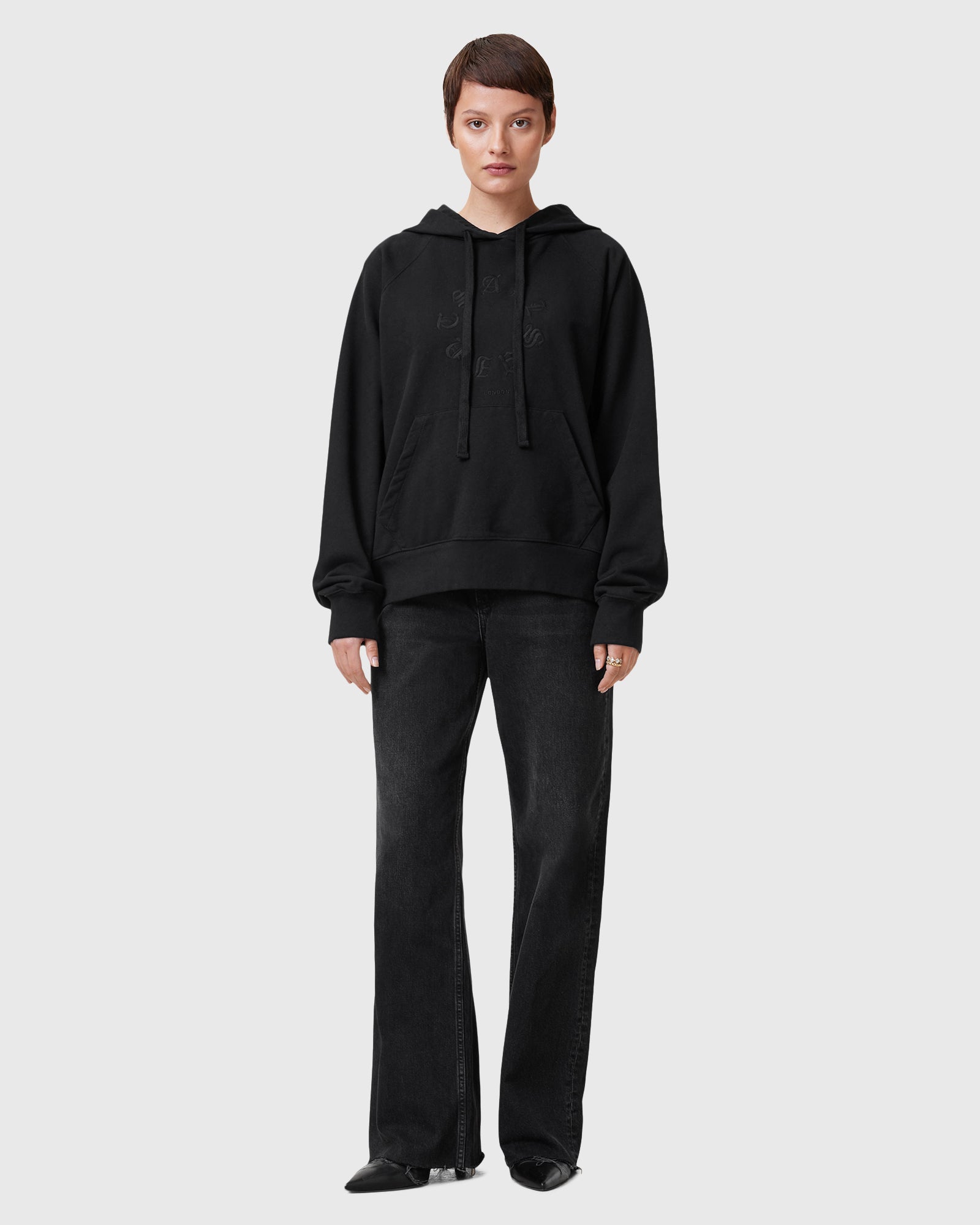 Black קפוצ'ון לנשים Tieroth ALLSAINTS