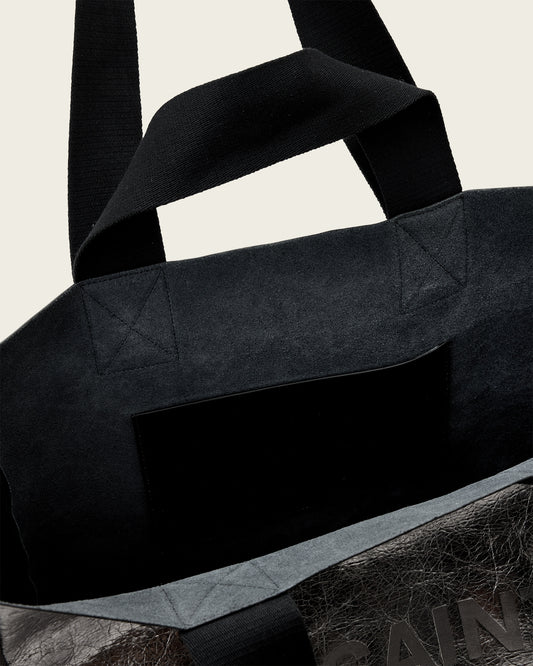 Black תיק צד מטאלי לנשים  Izzy Leather ALLSAINTS