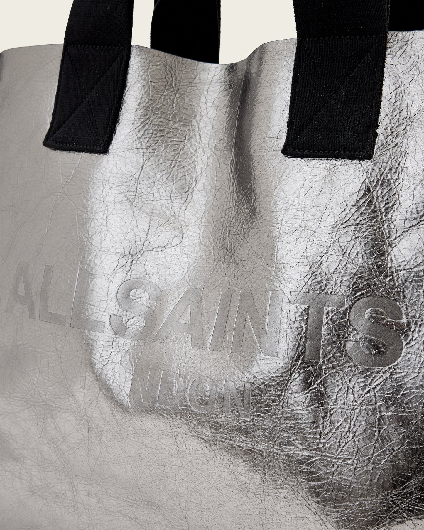 Dark Gray תיק צד מטאלי לנשים  Izzy Leather ALLSAINTS