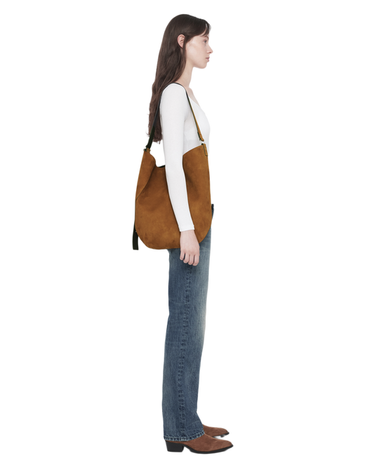 Black Esme suede hobo bag תיק צד לנשים ALLSAINTS