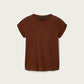 Saddle Brown טי שירט קצרה עם צווארון עגול לנשים Anna ALLSAINTS