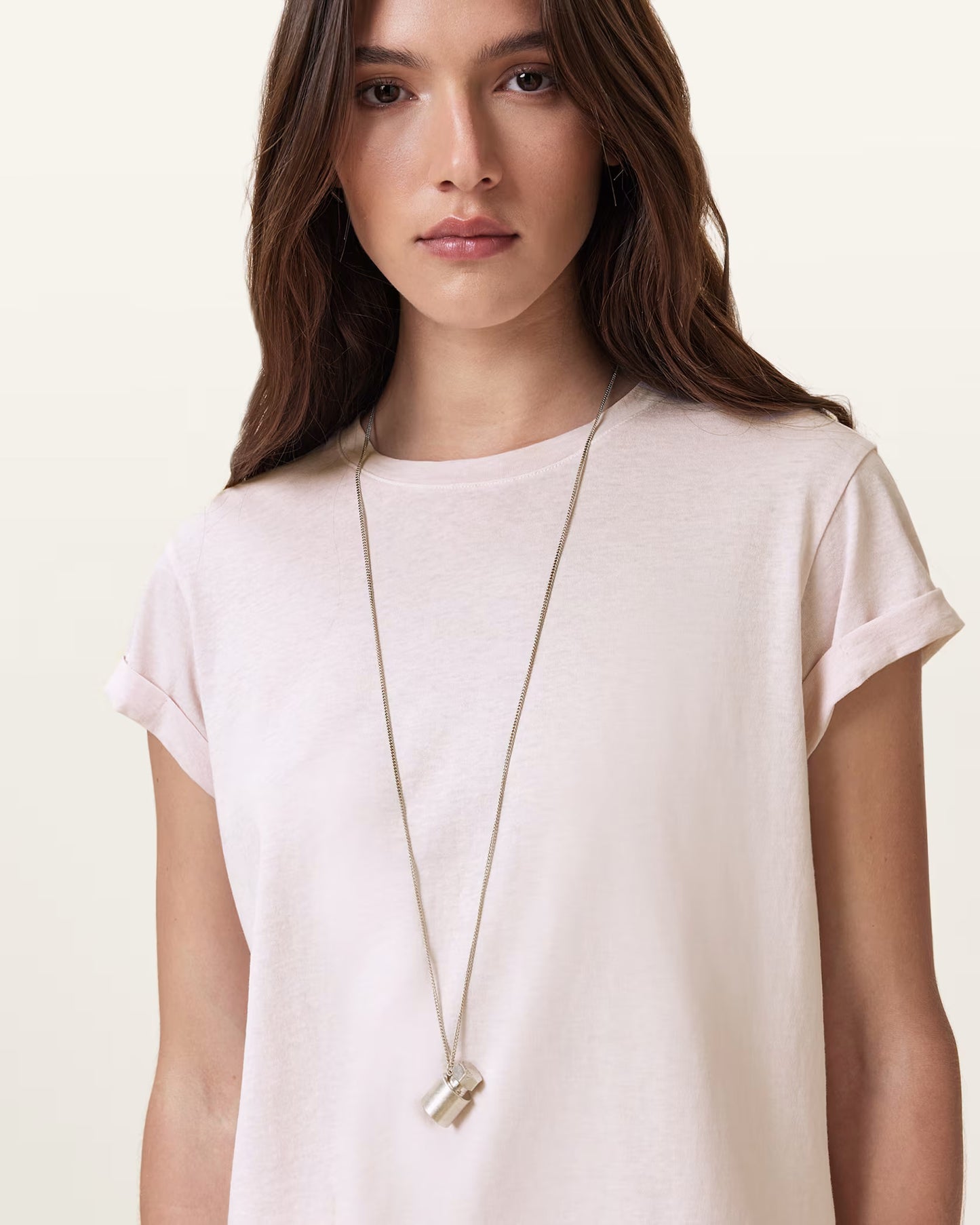 Antique White טי-שירט קצרה לנשים Anna ALLSAINTS